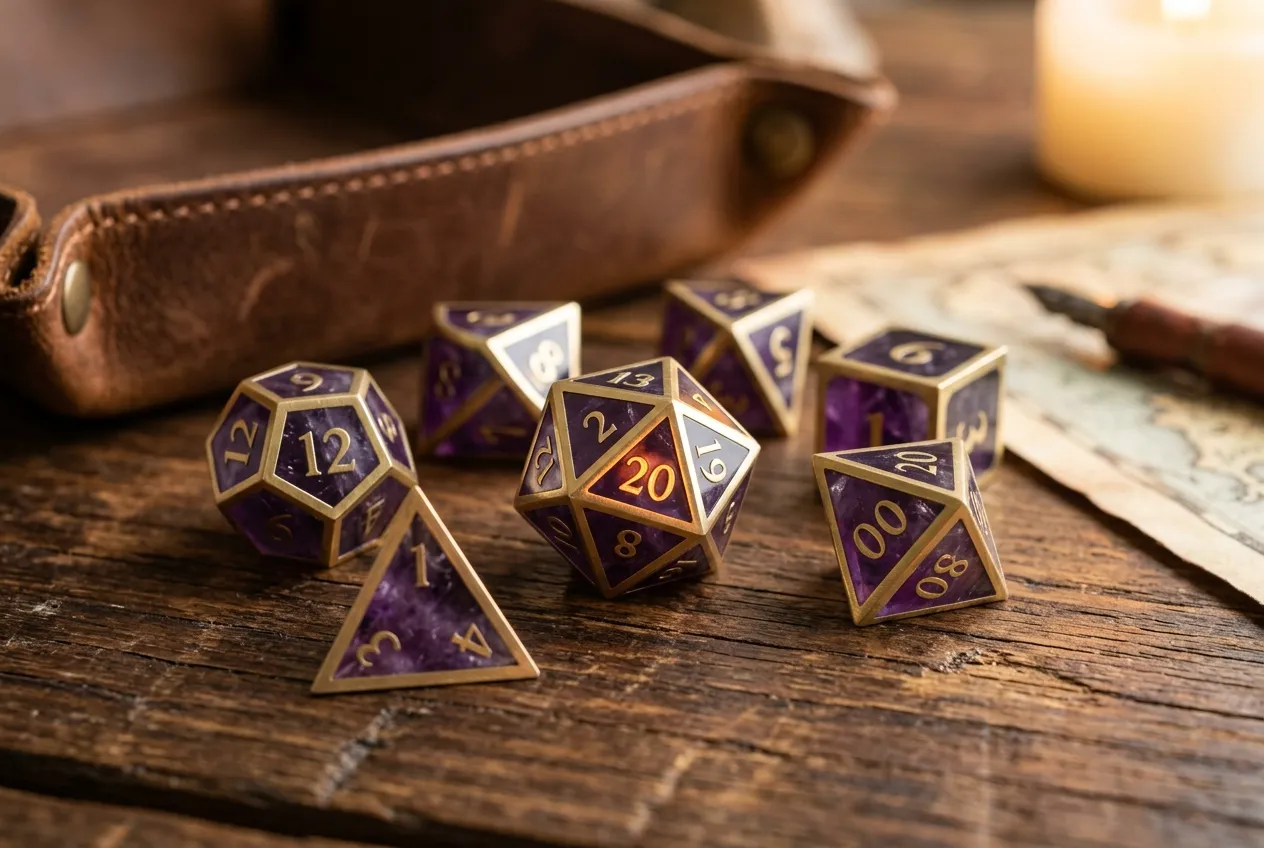 Precision polyhedral dice sets for RPGs